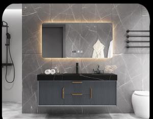Wholesale SGS Black Solid Wood Washing Machine Cabinet 96Inch Bathroom Vanity from china suppliers