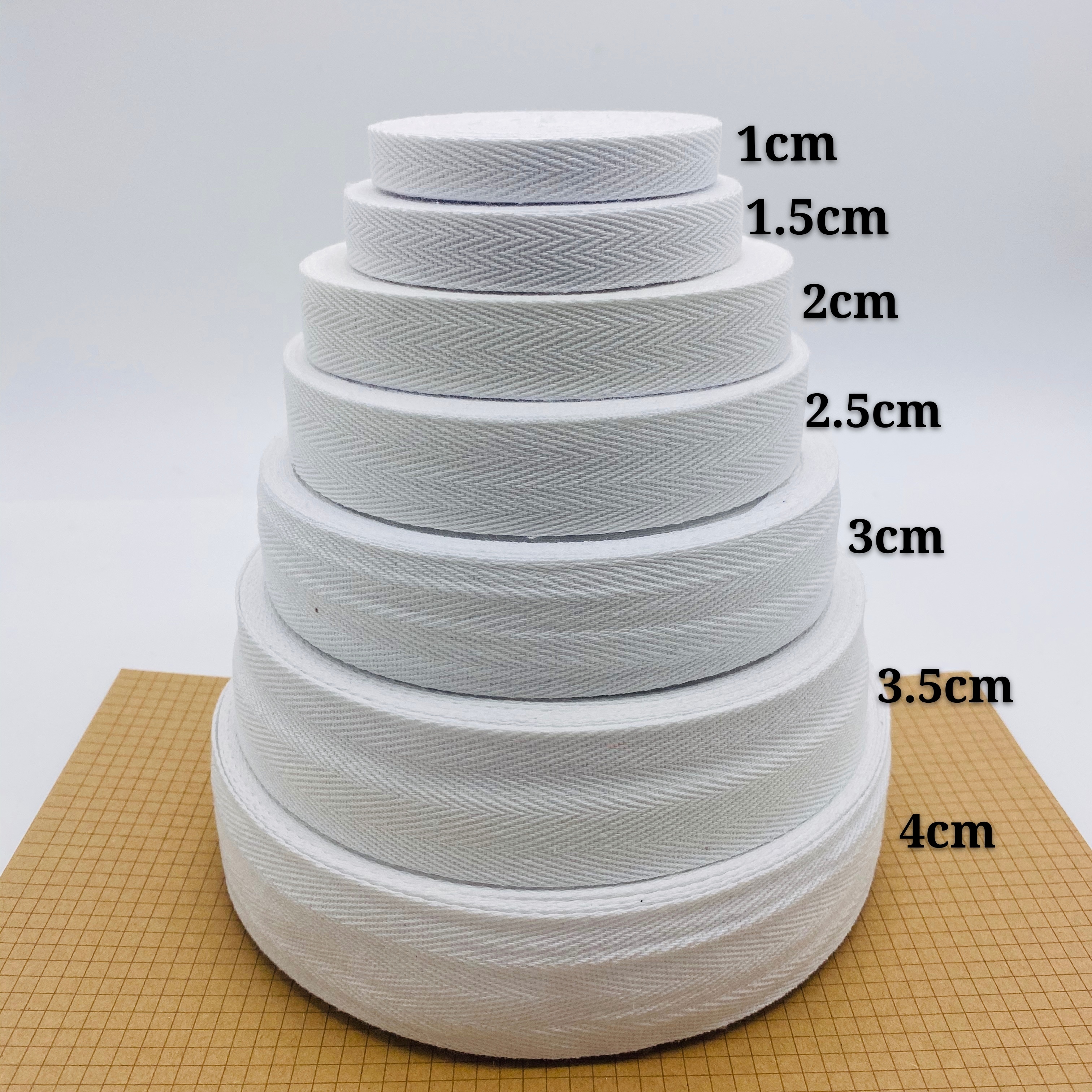 Custom Natural Recycled Cotton not-elastic herringbone tape Herringbone Twill Bias Binding Tape for Clothes