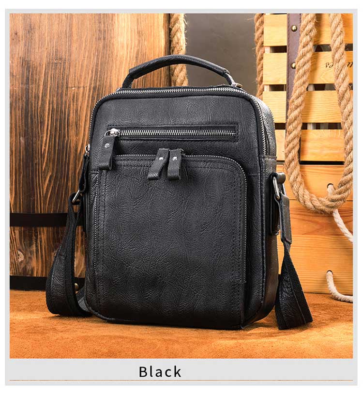 Retro Style Men's Messenger Bag in Brown Cowhide Leather for Chic and Functional Carry