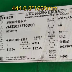 Wholesale AISI 444 / 1.4521 DIN X2CrMoTi18-2 Stainless Steel Sheet 2.0*1220*2440mm For Water Treatment Devices from china suppliers