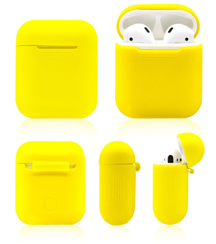 Silicone Protective Shockproof Wireless Charging Earbuds Case Cover Skin Compatible for Apple AirPods 1 & 2