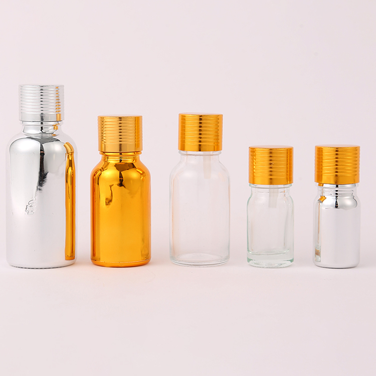 Screen Printing Mini Refillable Perfume Glass Bottle with Plug Metal Gold Silver Stock 10ml 5ml Pocket Small Travel Size