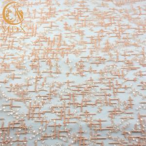 Wholesale Pink Decorative Mesh Lace Fabric Sequins Embroidered Sustainable from china suppliers