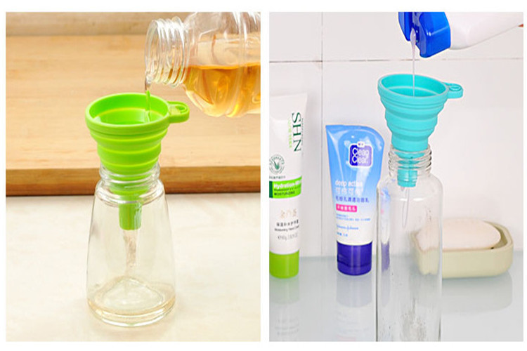 Soft Silicone Kitchen Gadgets BPA Free Mini Silicone Funnel For Water Bottle