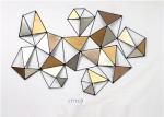 ZY19164 Metal Wall Art Geometric Circular Abstract Modern Cross 37 Inch Black
