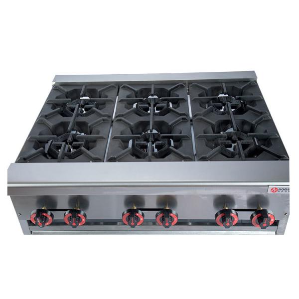 Silver Industrial Countertop Gas Burner for Easy Operation in Restaurant Kitchen