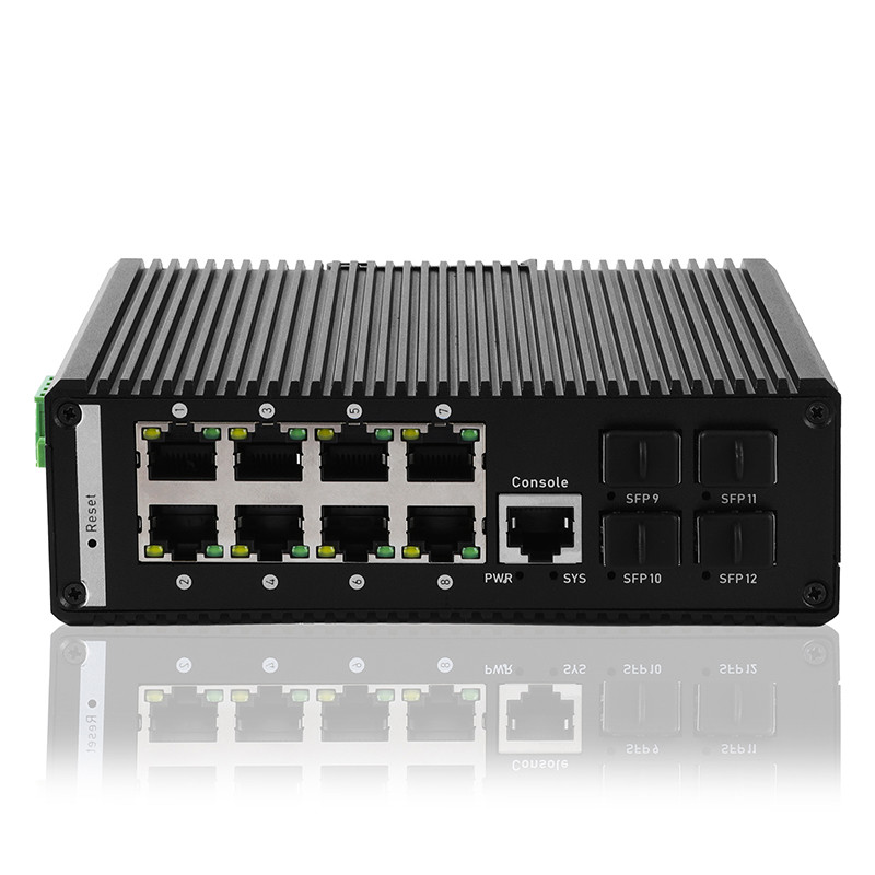 56Gbps Industrial Managed POE Switch 4 SFP Fiber Full Gigabit Poe Switch