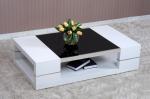 Wood Living Room Furniture,White,Black High Glossy Coffee Table,End Table