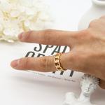 Women Luxurious Fashion Jewelry Rings 15 - 18mm Gold Alloy Round Hoop