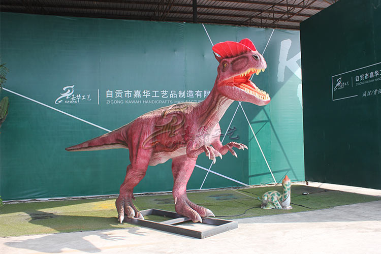 KAWAH Outdoor Simulation Realistic Animatronic Dinosaur Dilophosaurus