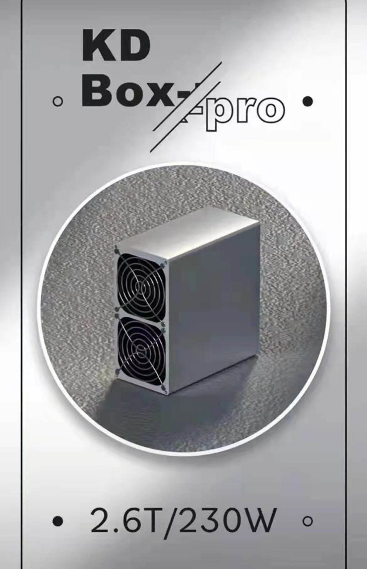 Goldshell KD BOX Pro Miner 2.6Th/S 230W Kadena Algorithm 2 Fans