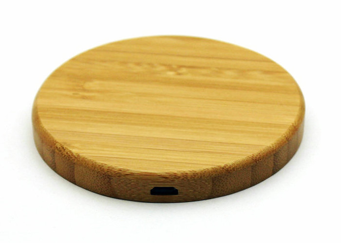 Wireless Charging Round Shape Power Bank Maple Wooden Bamboo Material