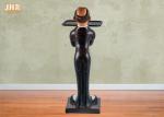 Resin Butler Sculpture Antique Decorative Resin Butler Holding Tray Restaurant