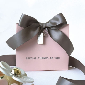 Eco-friendly Custom Printed Logo Creative Bow Shopping Bag for Cosmetics and Jewelry