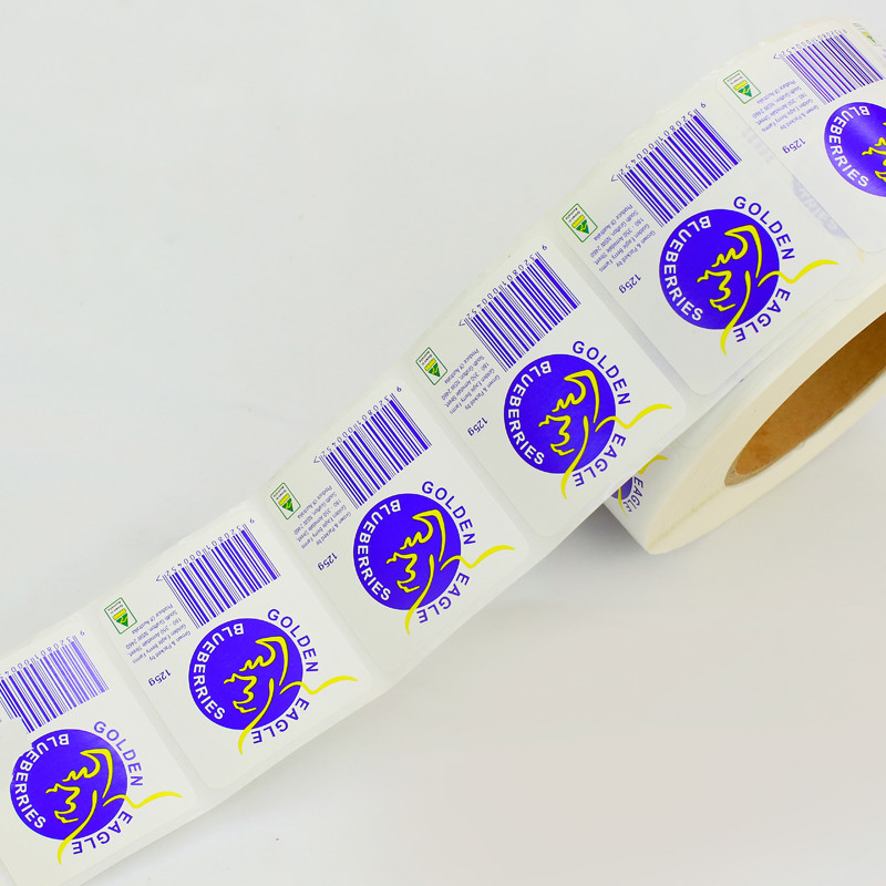 Fruit Custom Adhesive Labels Blueberries Barcode Labels Stickers ISO14001