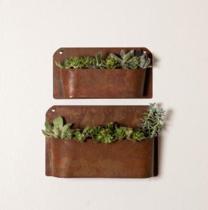 China Laser Cut Metal Wall Art Corten Steel Wall Hanging Planter For Garden Ornaments on sale
