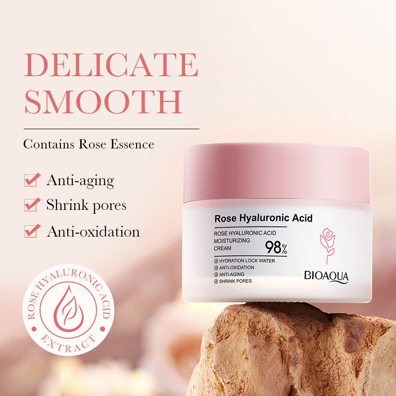 Rose Hyaluronic Acid Moisturizer Facial Cream Brightening Skin Tightening Cream 50g
