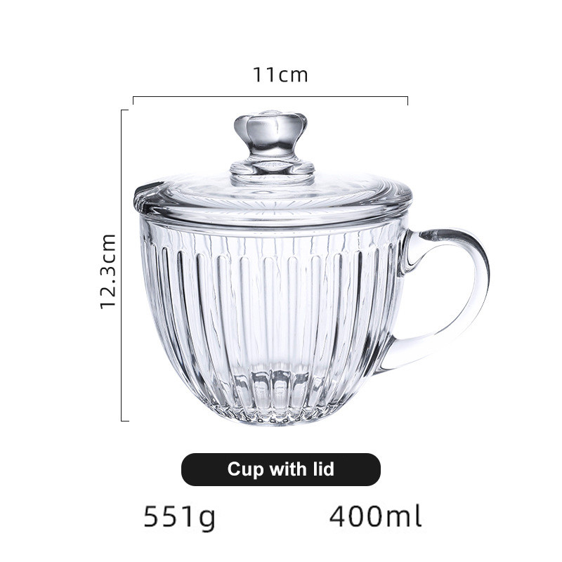 Eco Friendly Personalized Glass Cup 400ml Glass Breakfast Cup Lead Free