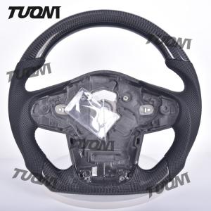 Wholesale Universal Leather Carbon Fiber Steering Wheel Flat Bottom Ergonomic Grip LED Support from china suppliers