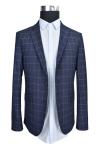 Business Tailored Mens Fashion Blazer Jacket Slim Fit Thin Fabric Navy Check