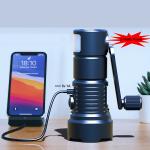 Hand Crank Generator Emergency Flashlight Mobile Phone Charger Outdoor Camping