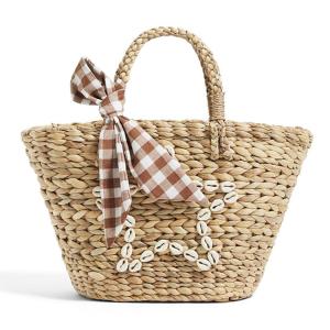Wholesale Custom Summer Kids Natural Beach Tote Bag Little Girls Basket Handbag Bucket Straw Bag from china suppliers