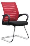 Red PU Leather Conference Chairs , Non Swivel Office Chair Water Resistant