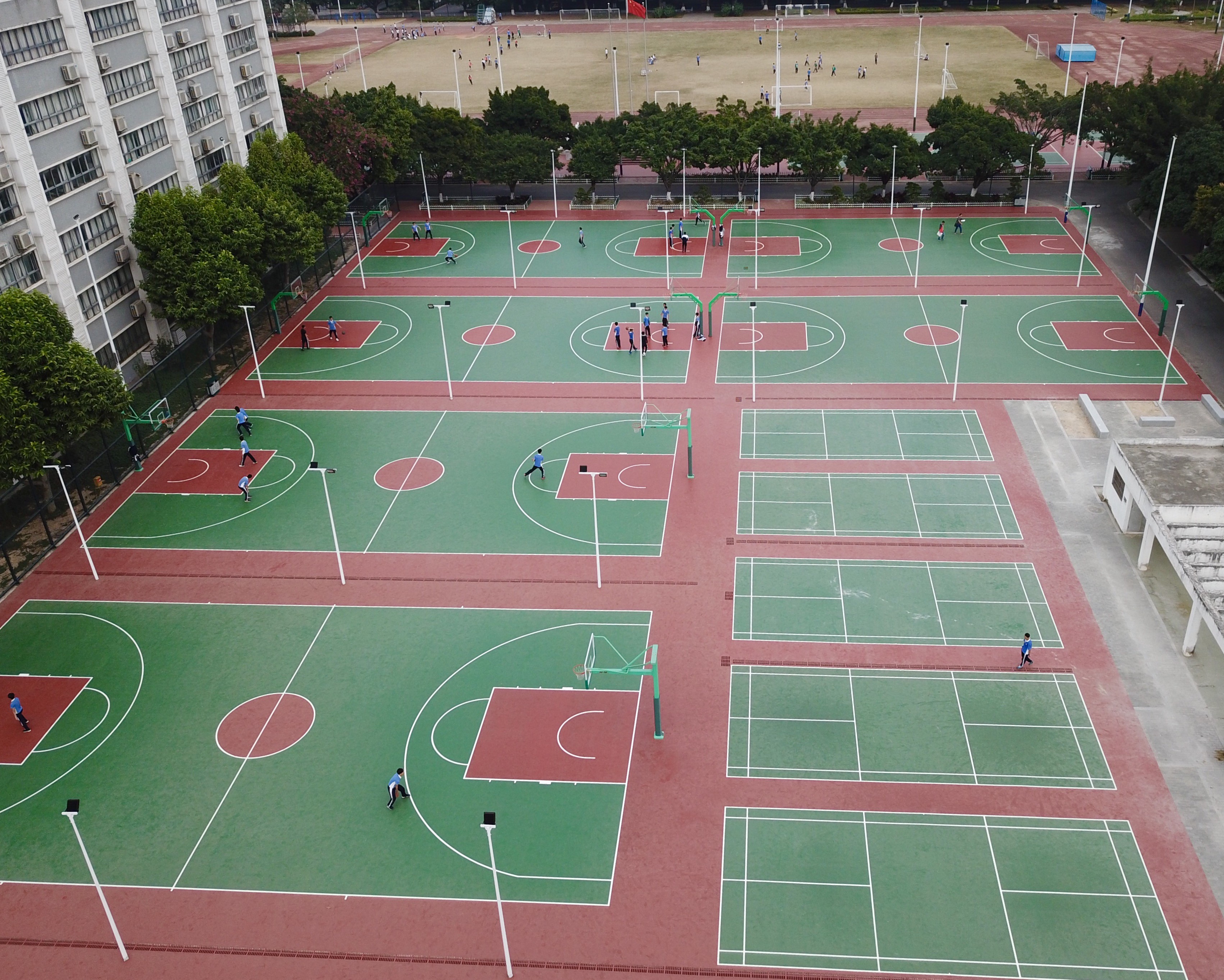 4mm Thickness Athletic PU Sports Flooring Basketball Court