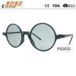 women's round fashionable sunglasses ,UV 400 Protection Lens,made of plastic