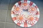 6 Piece bowls & tray serving set red round snack salad serving bowls set with