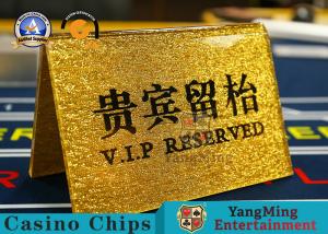 Wholesale Gold Leaf Acrylic Vip Brand Table Number Sign Baccarat Blackjack Dealer Business Desk Number Plate Cards Button from china suppliers