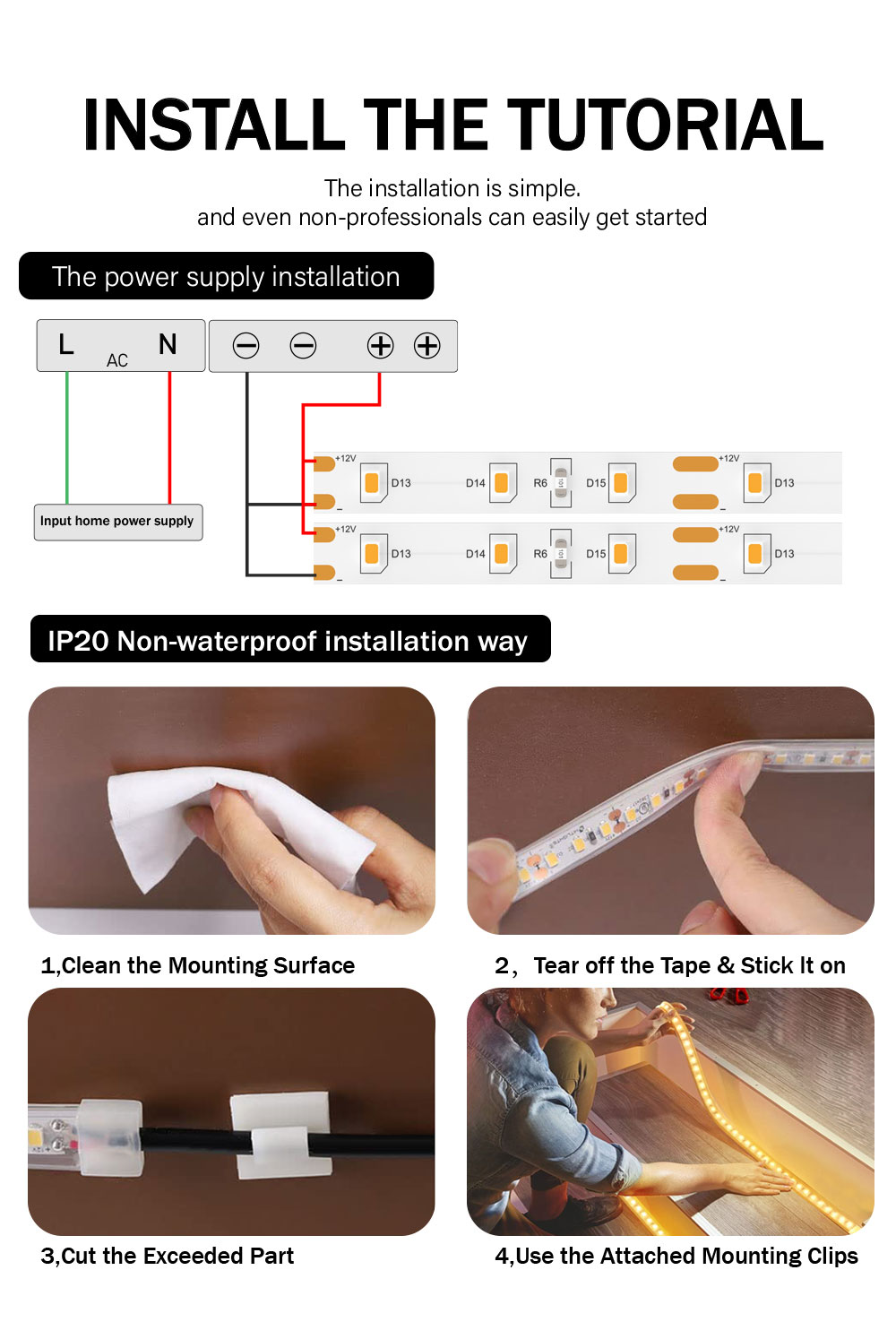 8mm PCB Width 110v220v 10mm 180leds 3000K IP67 Waterproof Die-Cutting Board SMD2835 LED Strip Light for Hotel
