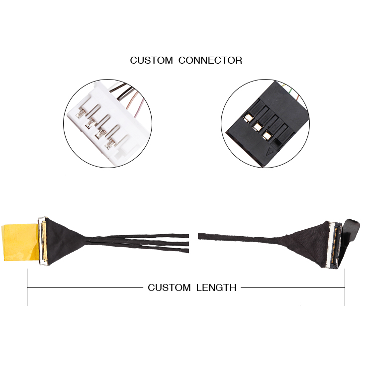 4 Pin Usb 20454-040t Edp Lvds Cable Jst Phr-5 Lvds Backlight Cable
