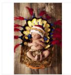 yellow baby indian hat cap cotton Photography Prop beanie diaper cover set