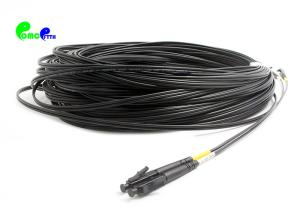 Wholesale OM4 LC - LC 50 / 125 Fiber Optic Patch Cable Duplex 2.0mm With Black Connector and Black OFNP Cable from china suppliers