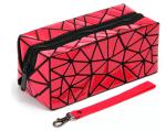 Foldable Makeup Toiletry Bag , Diamond Pattern PVC Cosmetic Travel Bag