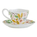 Stocked French Ceramic Cups And Saucers For Garden Flower Decor Or Wedding Party