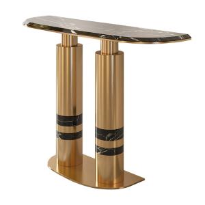 Wholesale Brass Gold Entrance Console Table Marble Top Stainless Steel Console Table from china suppliers