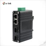 Mini Industrial 2-Port 10/100/1000T 802.3at PoE + 2-Port 100/1000Base-X SFP