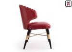 New Luxury Five Star Hotel Upholstered Leather Metal Frame Restaurant Chairs