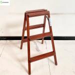 Two Steps Wooden Aluminum Ladder 1.1 mm Thickness PVC Plastic Foot Mats