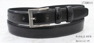 Wholesale Feather Edge PU Mens Black Belt , 2.85cm Classic Buckle Black Dress Belt from china suppliers