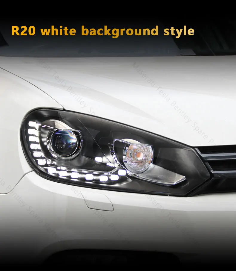Headlight Assembly For Volkswagen VW Golf 6 Modification 6 Gti R20 Tear Eye DRL LED Front Headlight