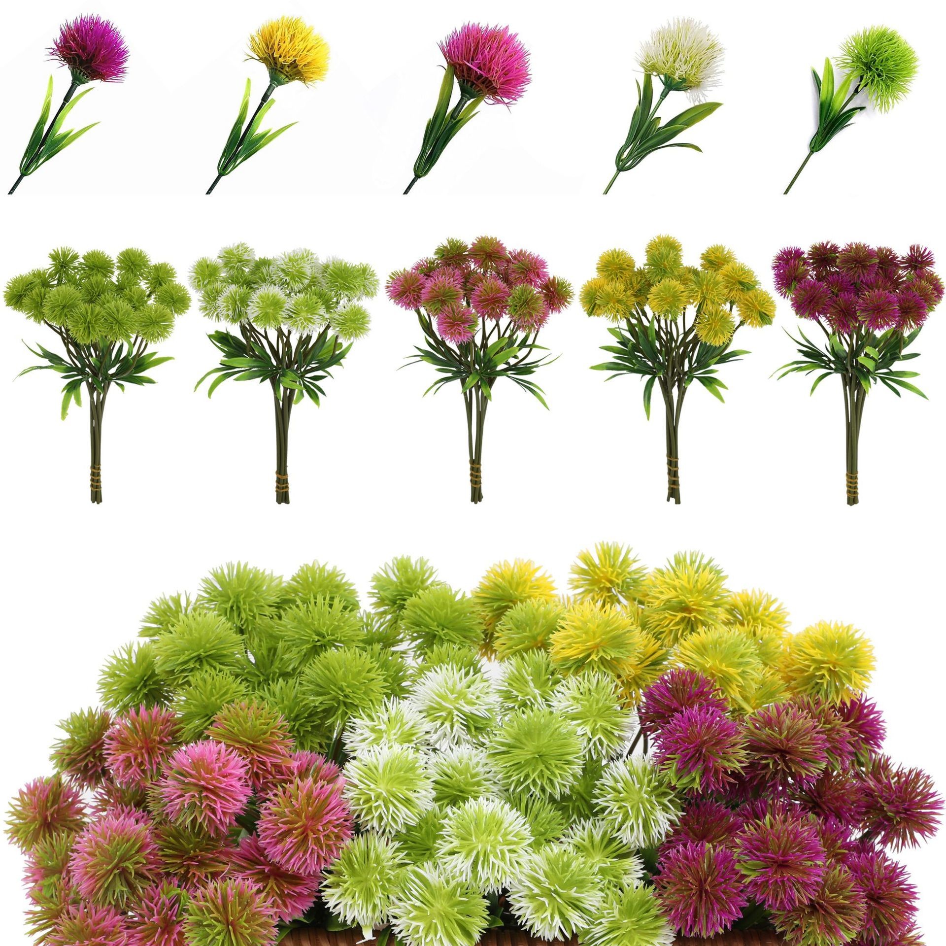 Artificial Dandelion Flower Bouquet 10x27cm Size Ideal for Floral Arrangements and Home Decor