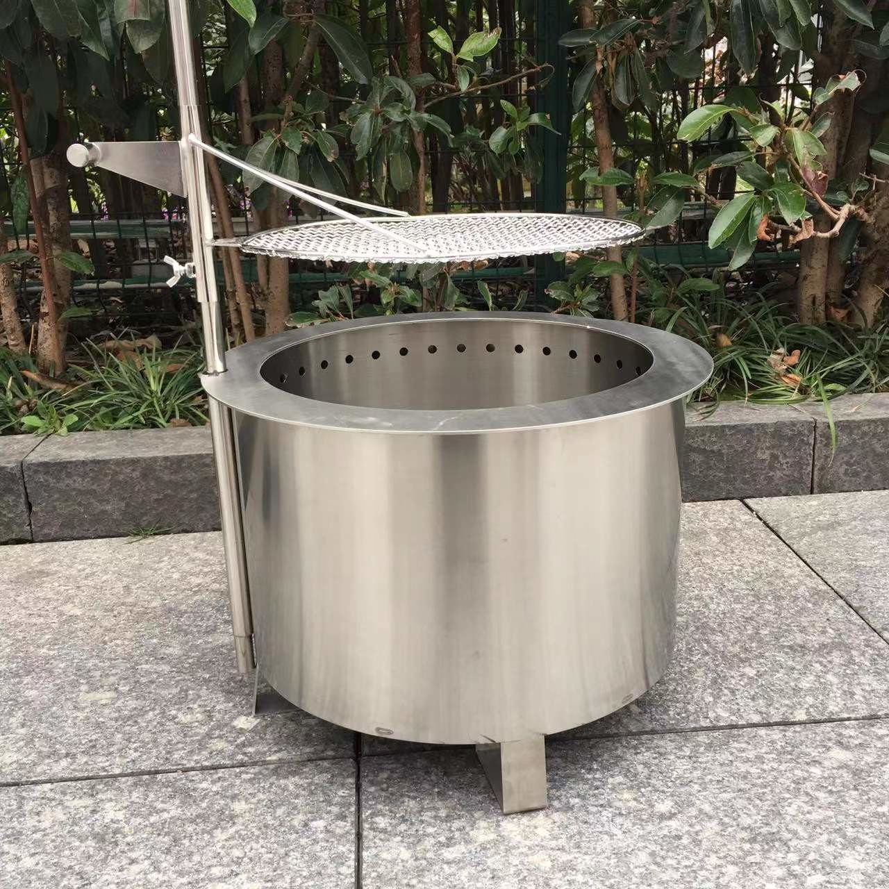 Charcoal Round Smokeless Fire Stove 14 Inch Pit With Grill