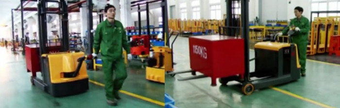 Mast Reach Electric Walk Behind Forklift 1250kg AC Control Low Gravity