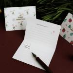 Unfold 11.5x17cm Merry Christmas CMYK Recycled Kraft Paper Greeting Card