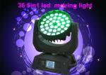 DMX RGBW 36 x 10w LED Moving Head Light For Concert / Theatre Stage Lighting