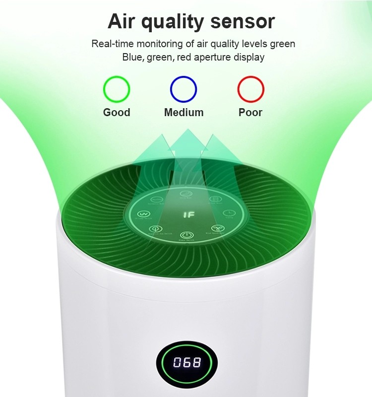 RoHS 15w Portable Room Air Filters Kitchen Odor Removal Machine