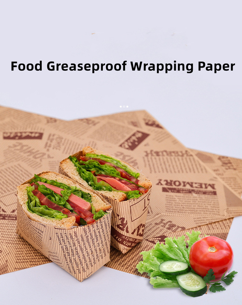 Fast Food Hamburger Greaseproof Wrapping Paper Recycled Pulp Material